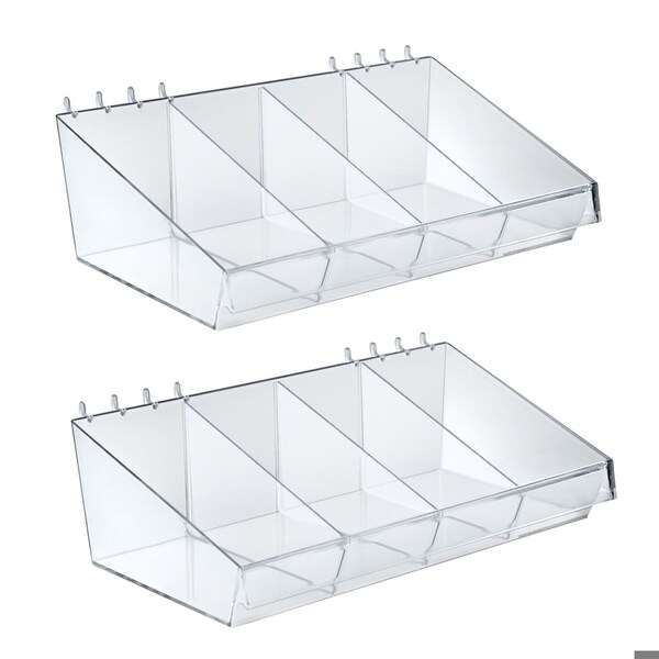 13W x 7D x 4H Divider Bin, 6 Dividers, 2PK